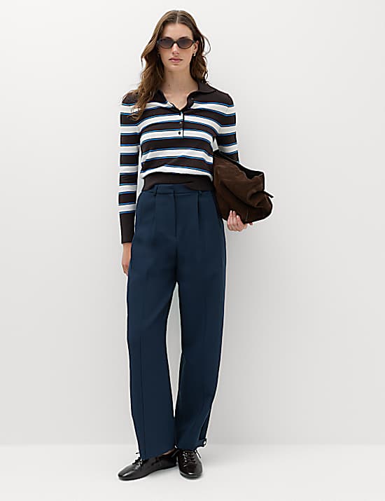 Tailored Striped Longline Waistcoat