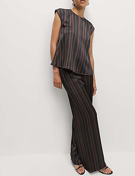 Tailored Striped Longline Waistcoat