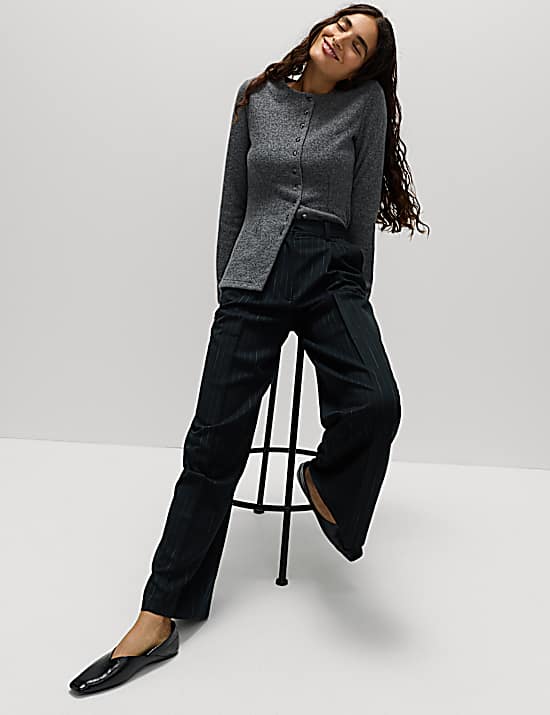 Tailored Striped Longline Waistcoat