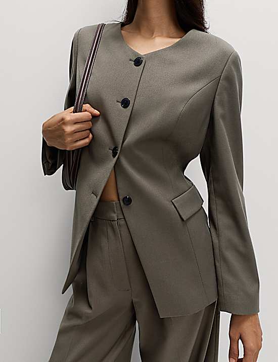 Tailored Striped Longline Waistcoat