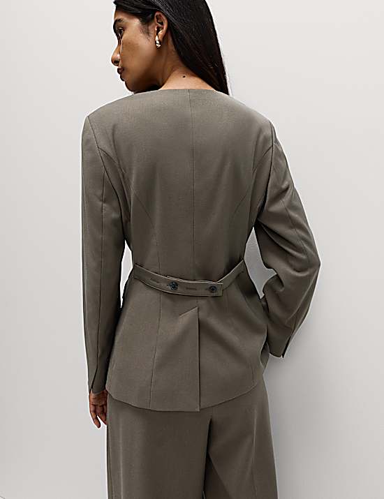 Tailored Striped Longline Waistcoat