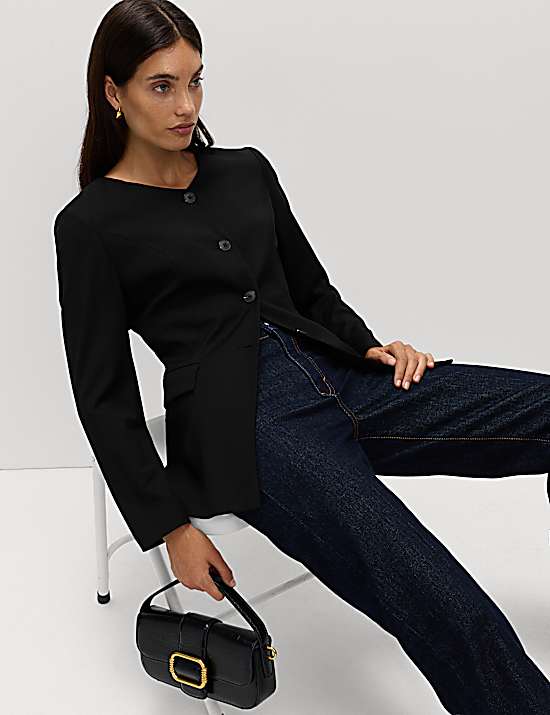 Tailored Striped Longline Waistcoat