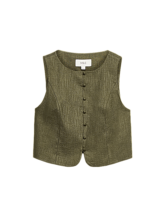 Tailored Striped Longline Waistcoat