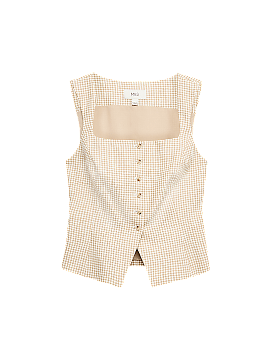 Tailored Striped Longline Waistcoat