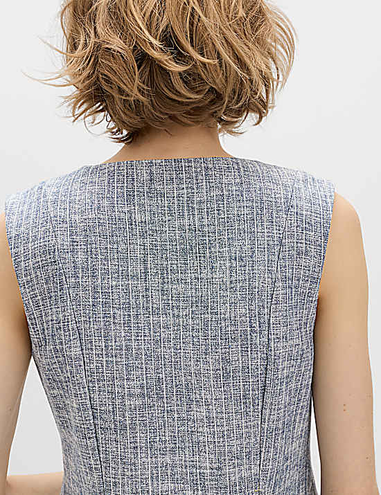 Tailored Striped Longline Waistcoat