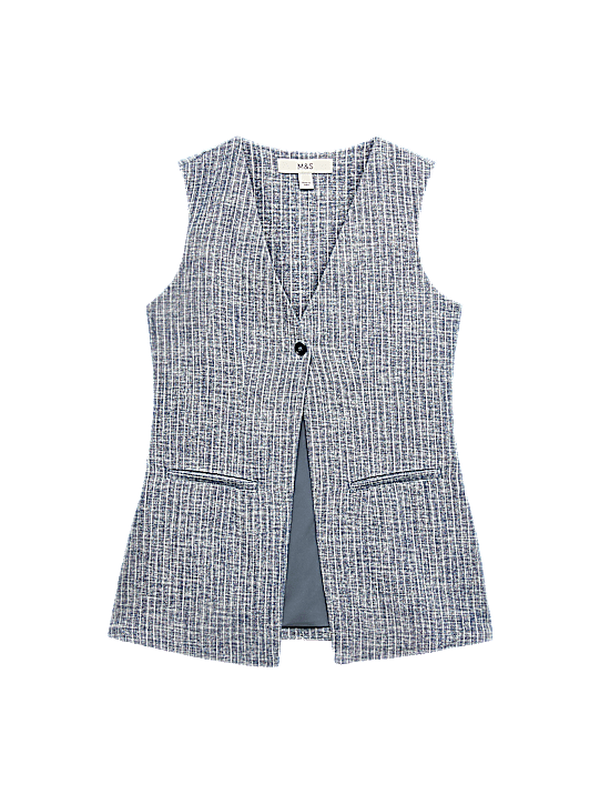 Tailored Striped Longline Waistcoat