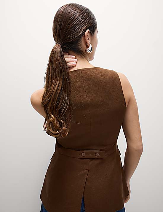 Tailored Striped Longline Waistcoat
