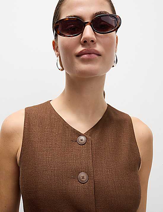 Tailored Striped Longline Waistcoat
