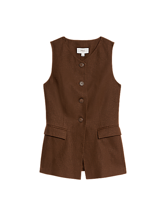 Tailored Striped Longline Waistcoat