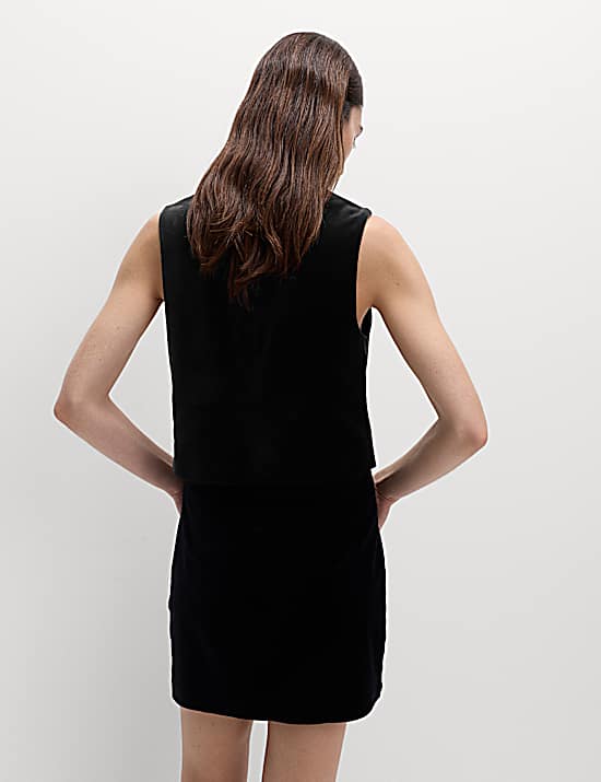 Tailored Striped Longline Waistcoat