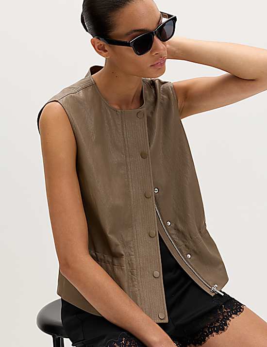 Tailored Striped Longline Waistcoat