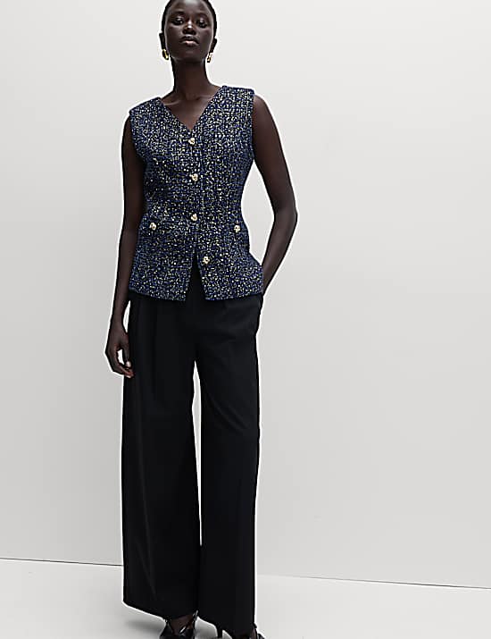 Tailored Striped Longline Waistcoat
