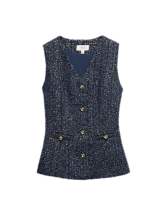 Tailored Striped Longline Waistcoat