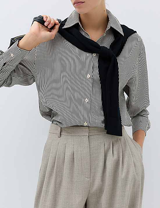 Tailored Striped Longline Waistcoat