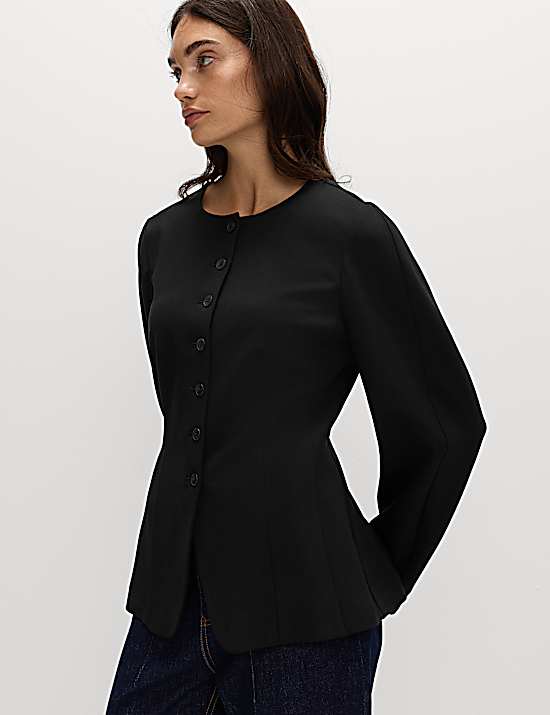 Tailored Striped Longline Waistcoat