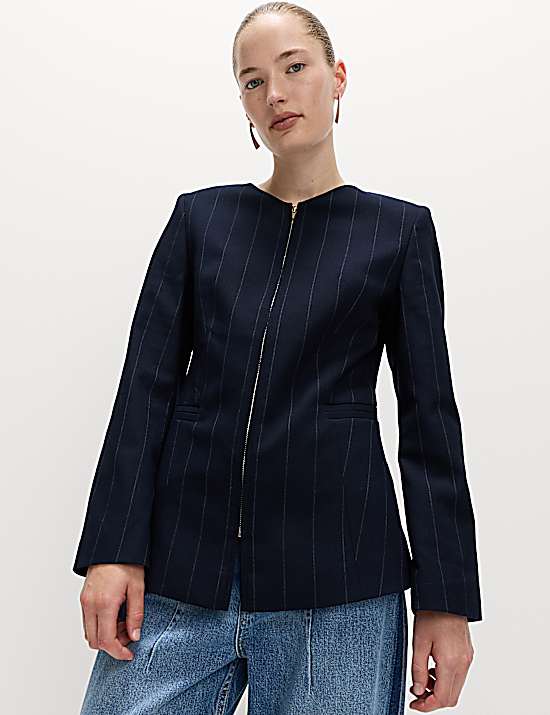 Tailored Striped Longline Waistcoat