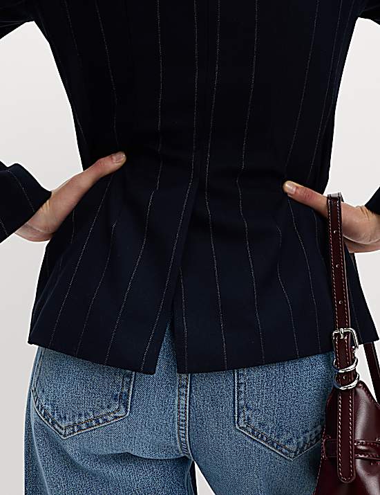 Tailored Striped Longline Waistcoat
