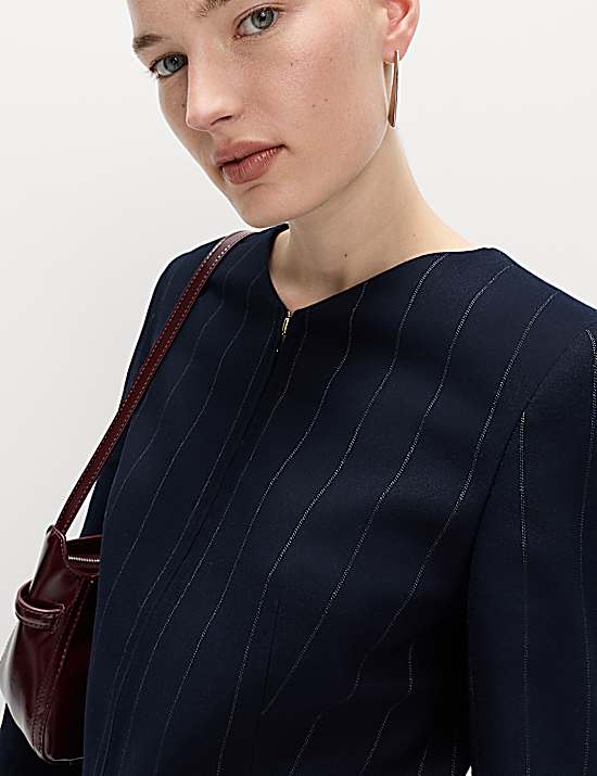 Tailored Striped Longline Waistcoat