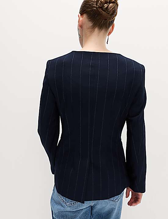Tailored Striped Longline Waistcoat