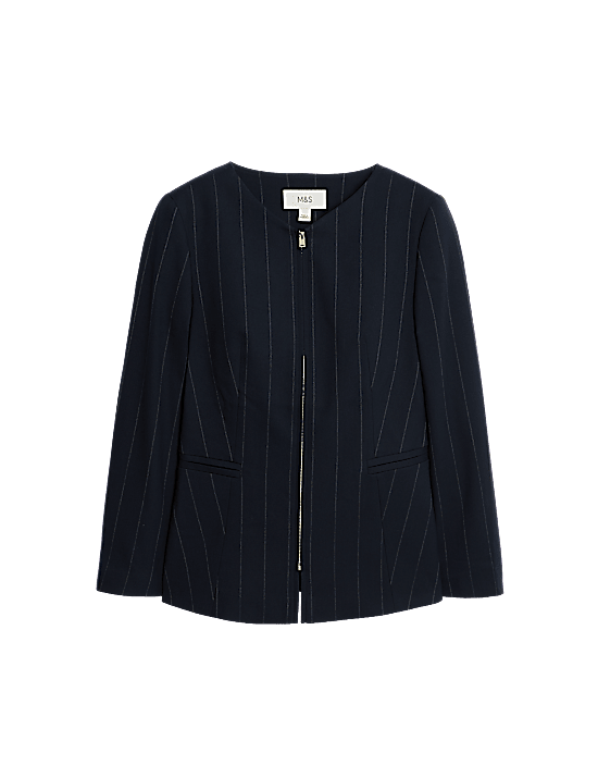 Tailored Striped Longline Waistcoat