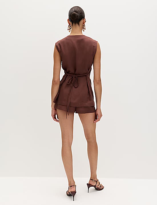 Tailored Striped Longline Waistcoat