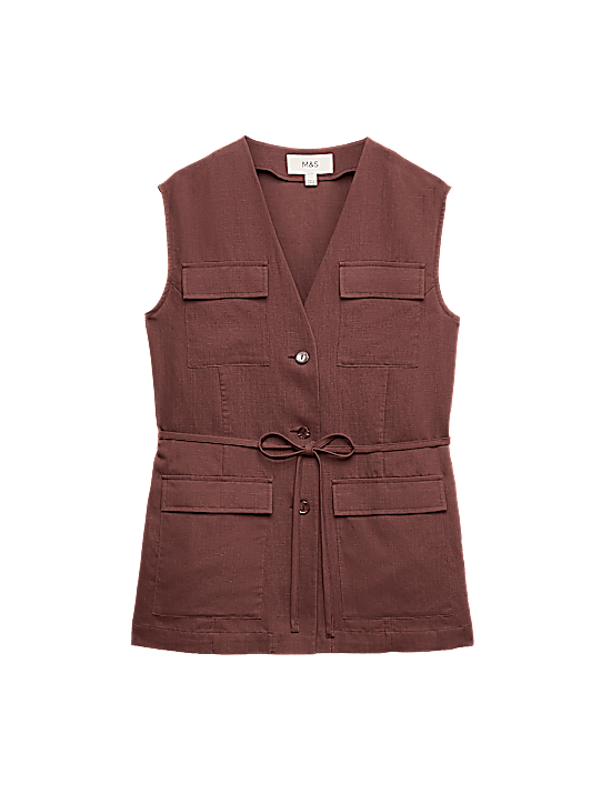 Tailored Striped Longline Waistcoat