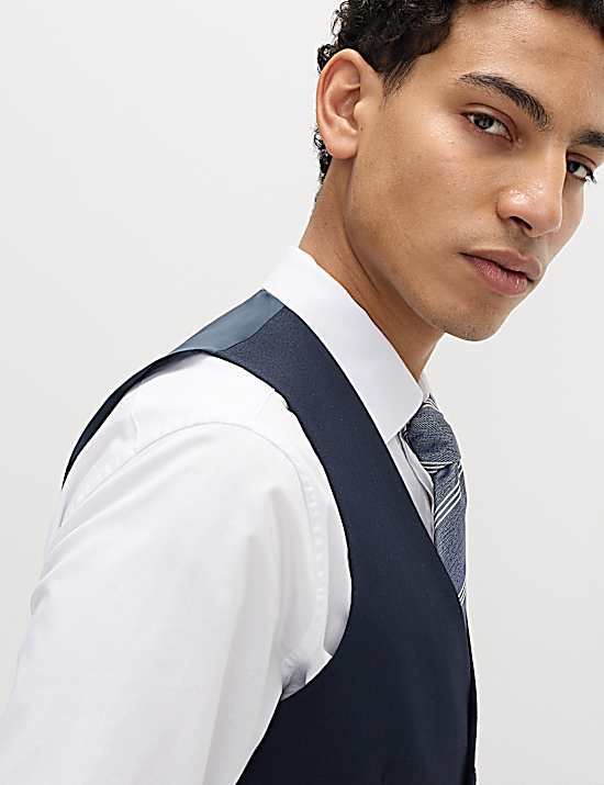 Tailored Striped Longline Waistcoat