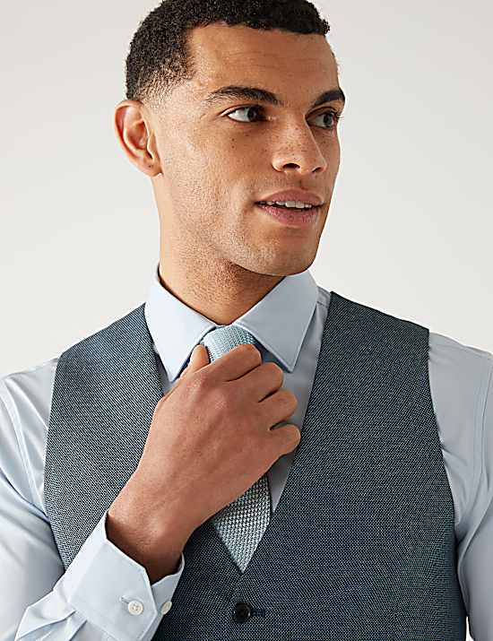 Tailored Striped Longline Waistcoat