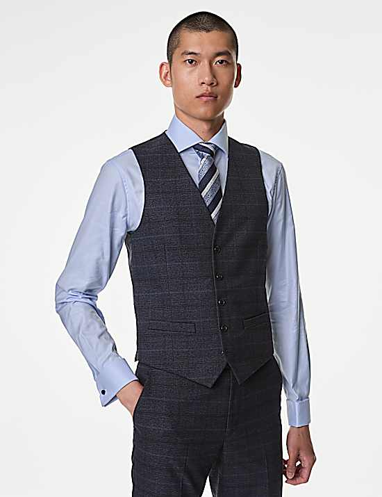 Tailored Striped Longline Waistcoat