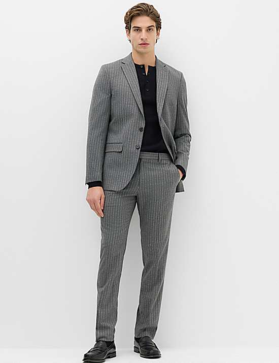 Tailored Striped Longline Waistcoat