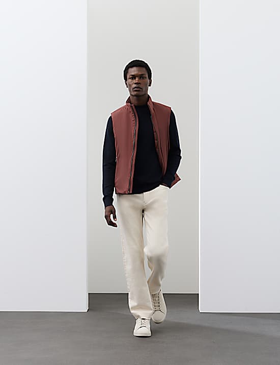 Tailored Striped Longline Waistcoat