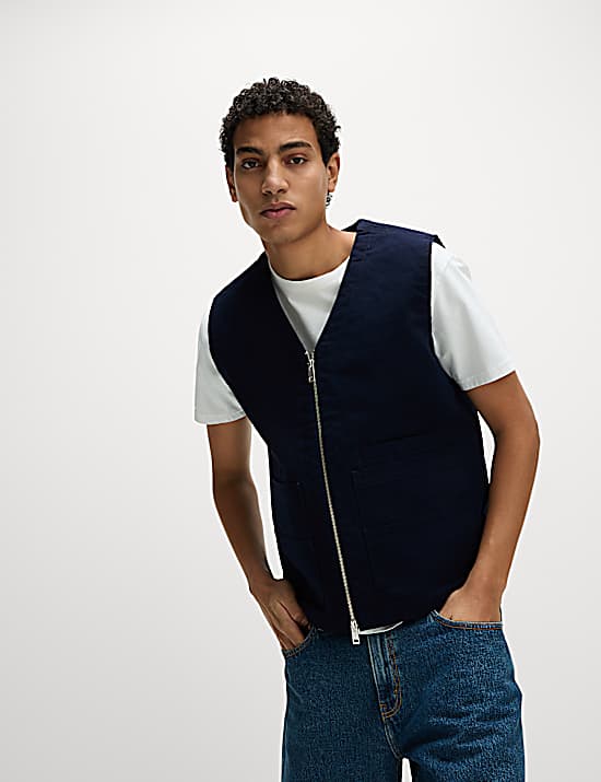 Tailored Striped Longline Waistcoat