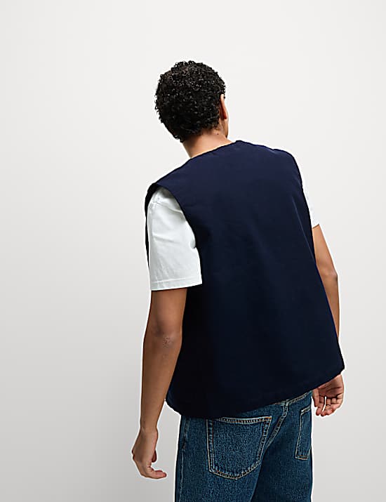 Tailored Striped Longline Waistcoat