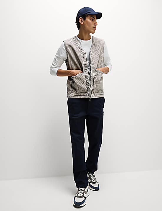 Tailored Striped Longline Waistcoat