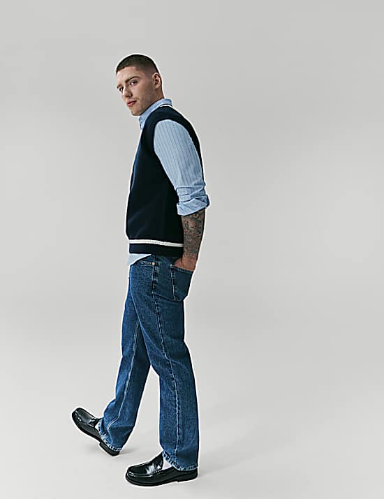 Tailored Striped Longline Waistcoat