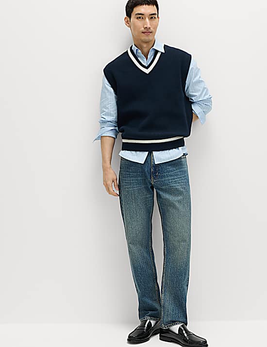 Tailored Striped Longline Waistcoat