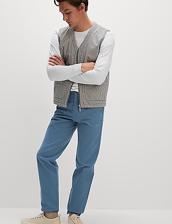 Tailored Striped Longline Waistcoat