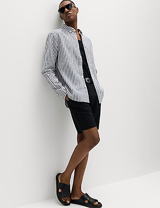 Tailored Striped Longline Waistcoat