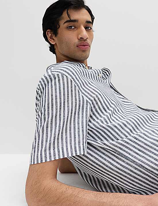 Tailored Striped Longline Waistcoat
