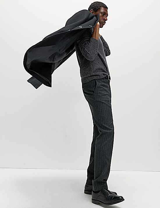 Tailored Striped Longline Waistcoat