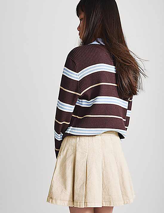 Tailored Striped Longline Waistcoat