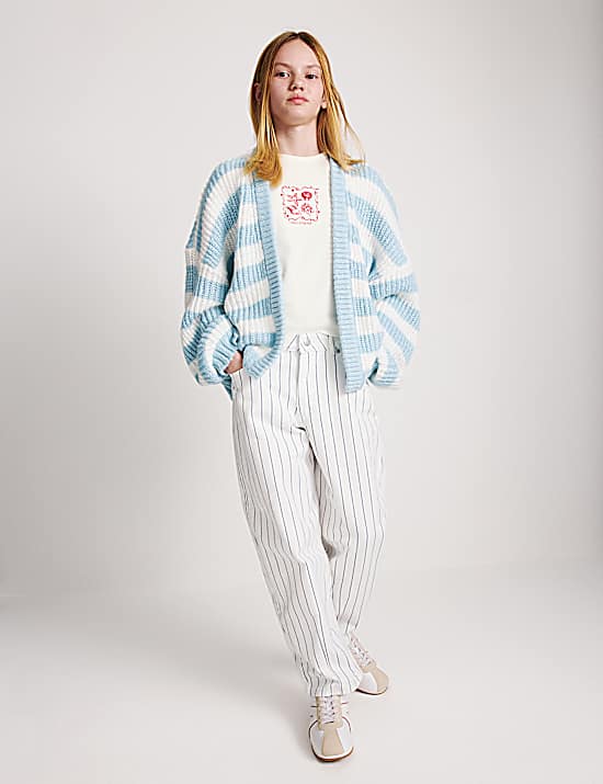 Tailored Striped Longline Waistcoat