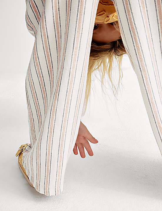 Tailored Striped Longline Waistcoat