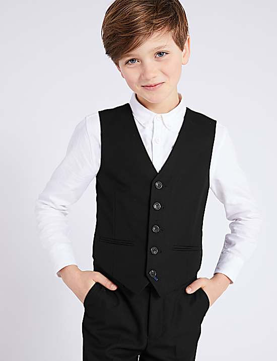 Tailored Striped Longline Waistcoat