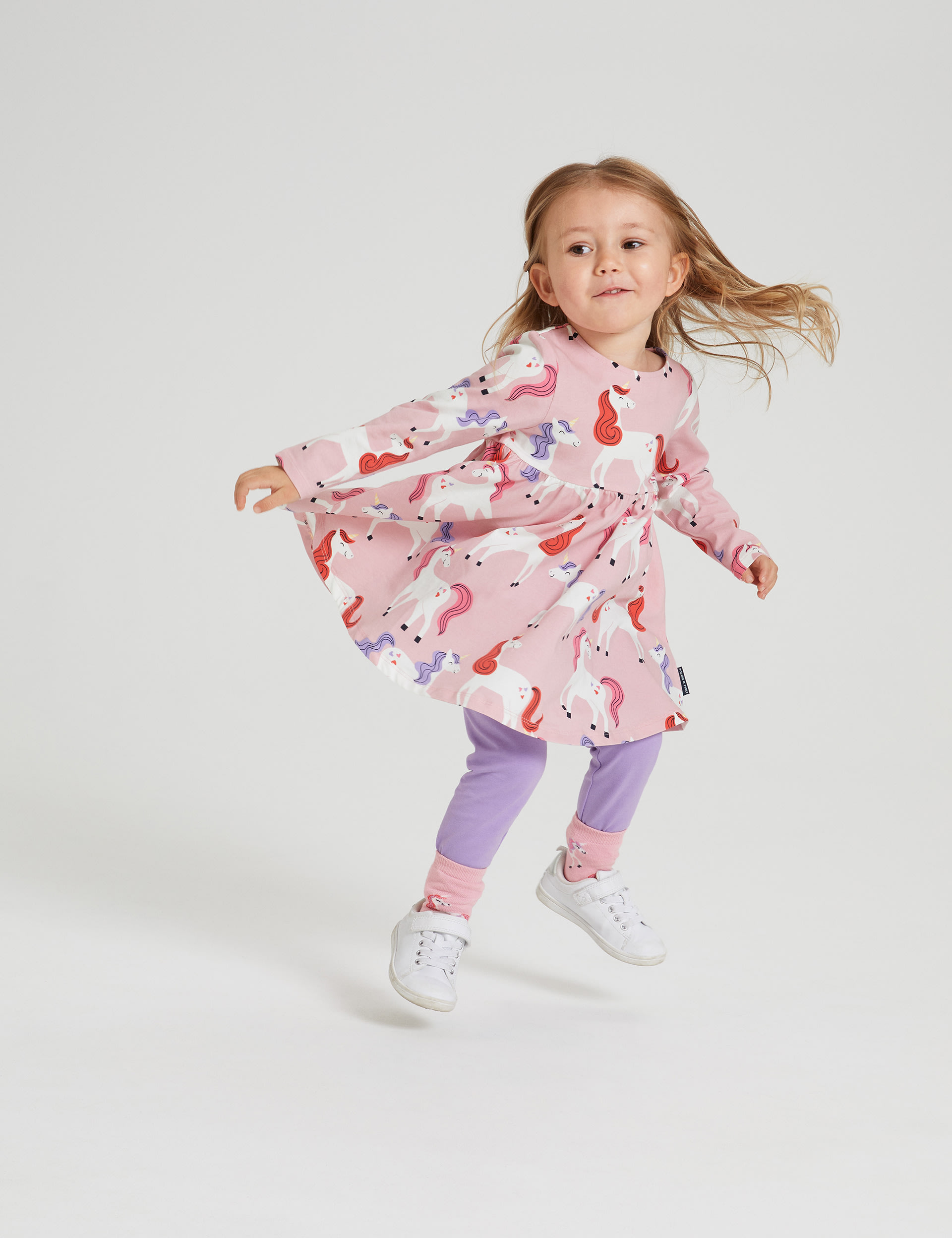 Cotton Rich Unicorn Print Dress (1-7 Yrs) | Polarn O. Pyret | M&S