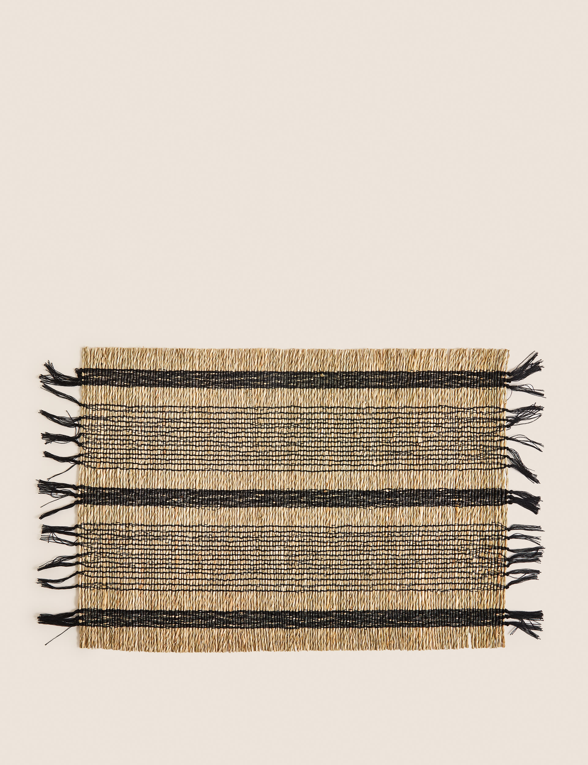 Set of 4 Striped Seagrass Placemats 4 of 5