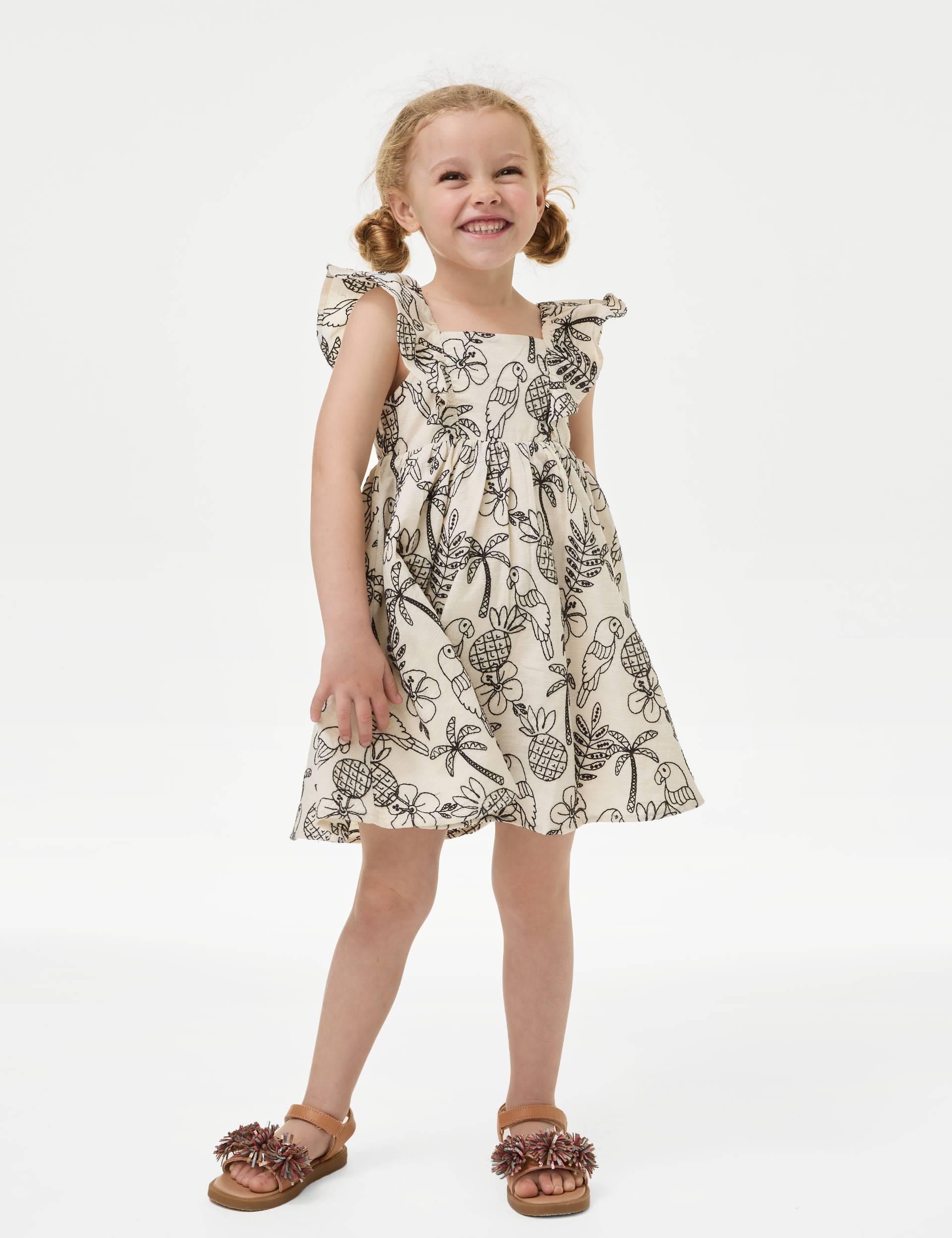 Pure Cotton Floral Embroidered Dress (2-8 Yrs) | M&S Collection | M&S