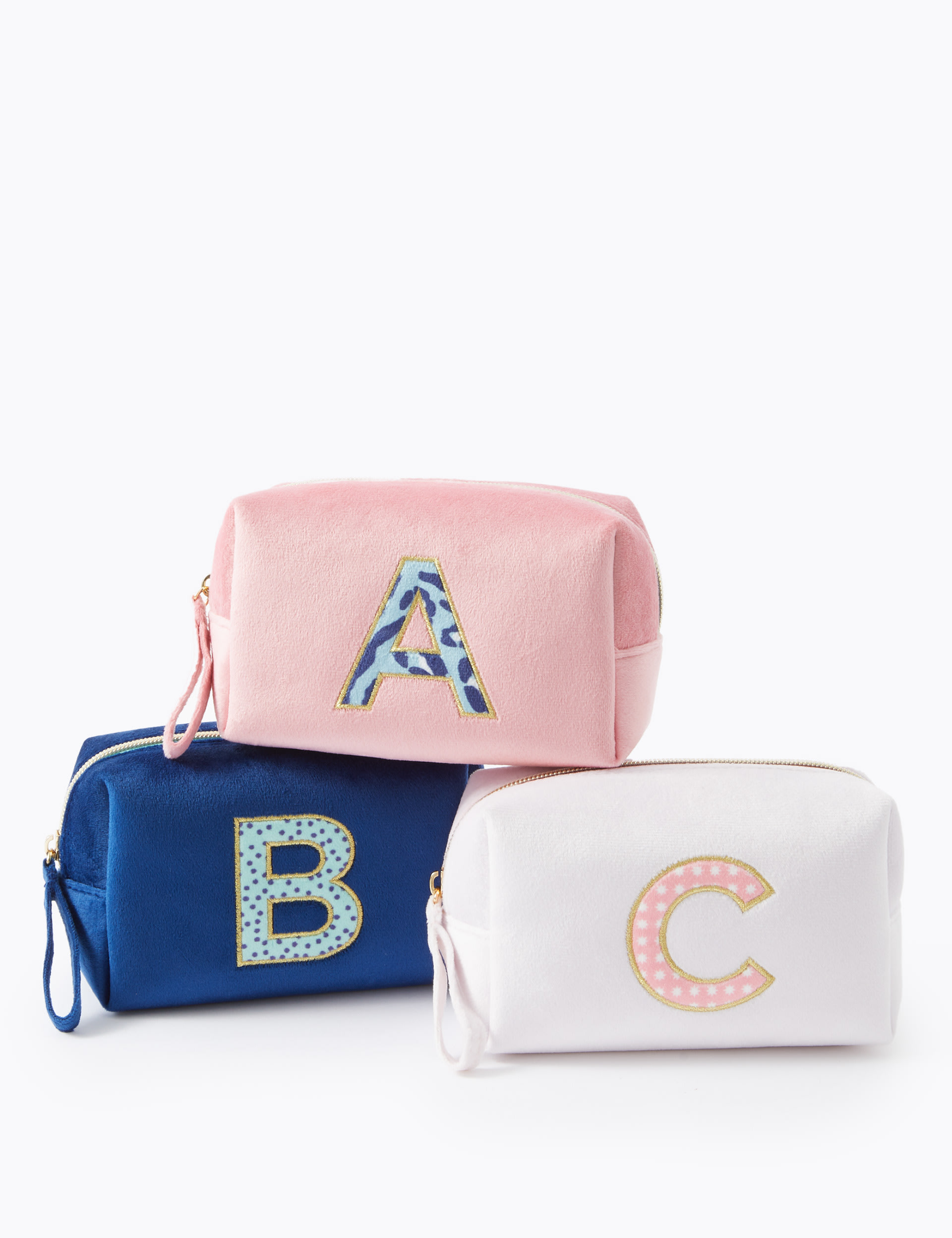Alphabet Velvet MakeUp Bag M&S Collection M&S