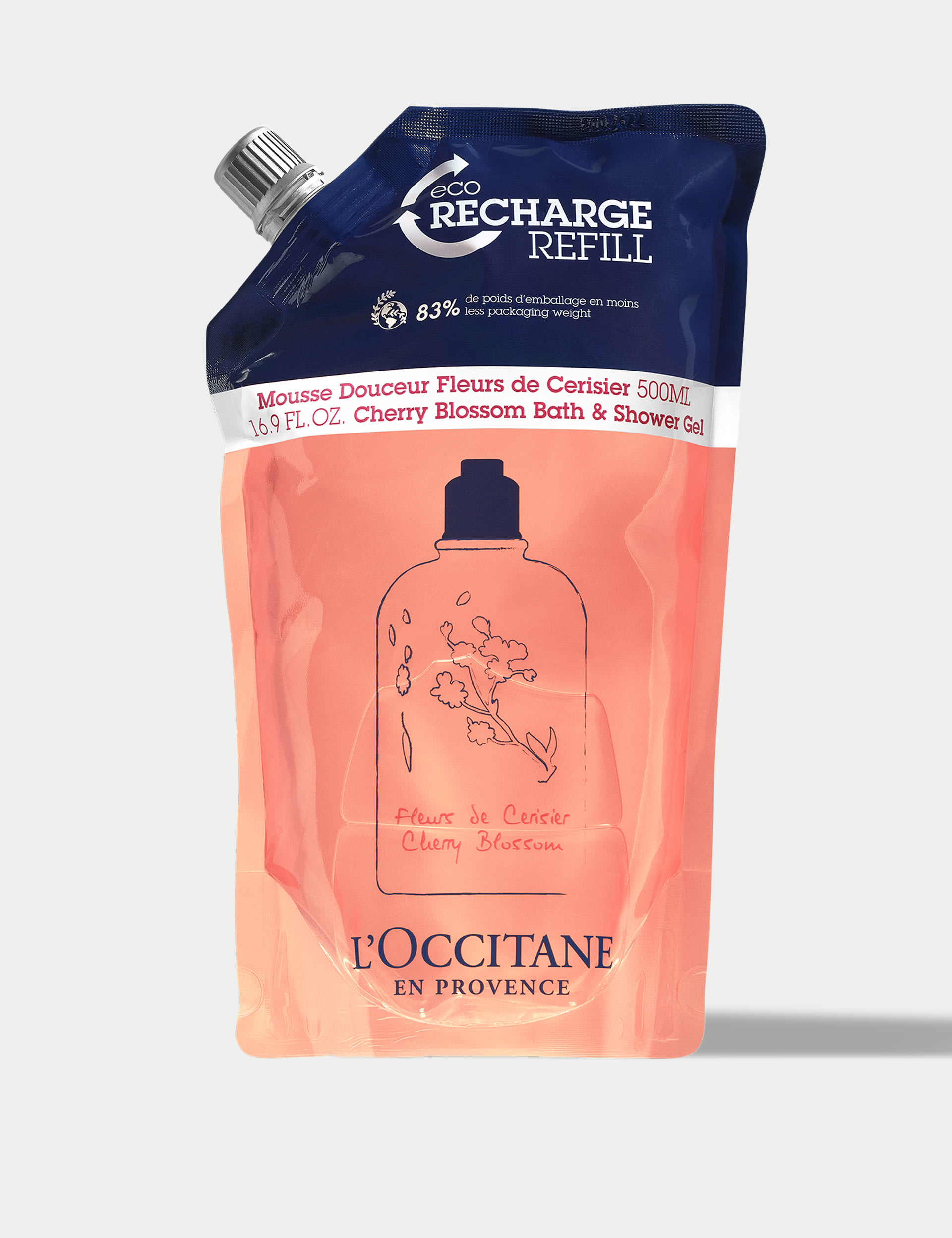 Cherry Glossom shower Gel Eco Refill 500ml L'Occitane M&S