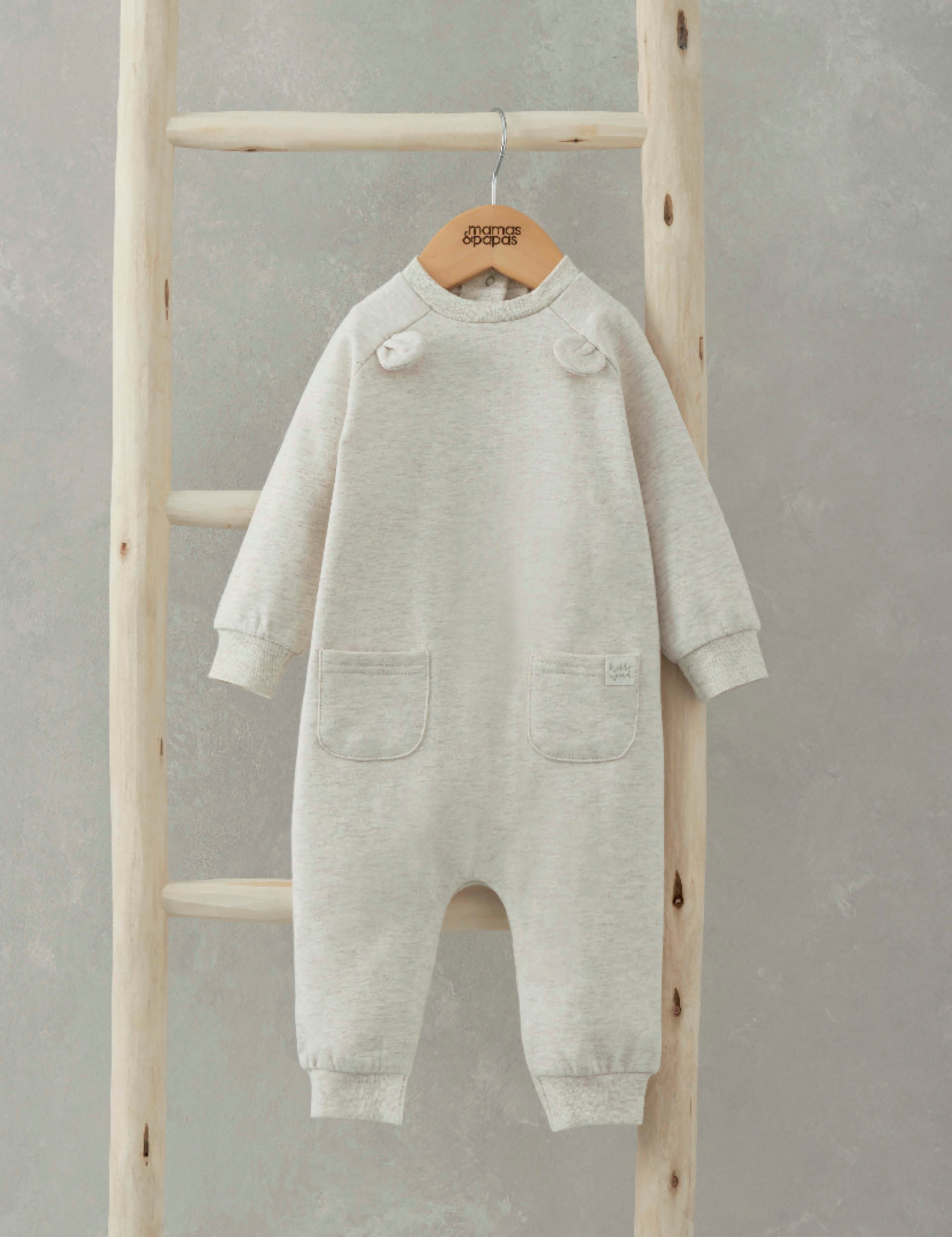 Moon & Stars Baby Romper With Bear Ears Hat – Black main image 0